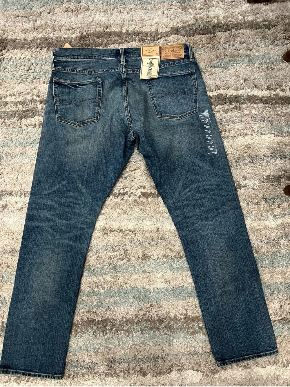 Men's Dark Blue Washed Jeans - Straight Fit Ralph Lauren nwt Sullivan slim
